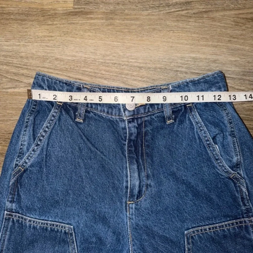 Old Navy Carpenter Jeans Kids 12 Blue Denim High Rise Relaxed‎ Built In Tough